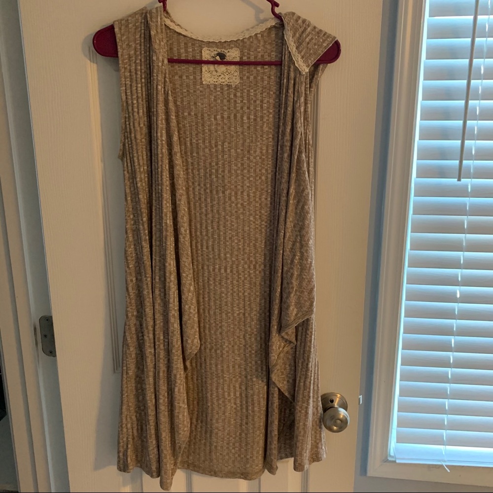 Vest Cardigan with Hood